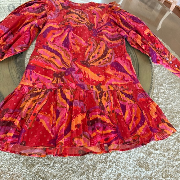 FARM Rio Banana Juice Chemise Mini Dress XS Tropical Cotton Belted Boho - Picture 4 of 15